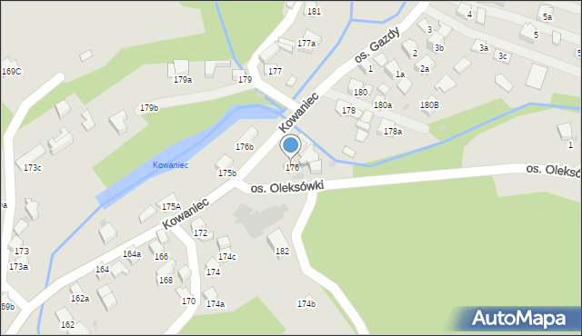 Nowy Targ, Kowaniec, 176, mapa Nowego Targu