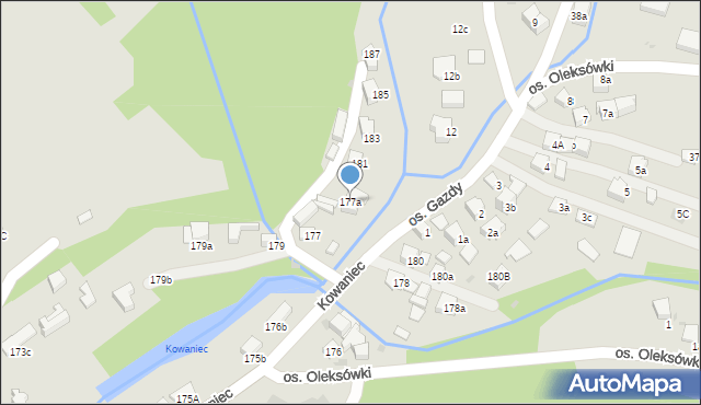 Nowy Targ, Kowaniec, 177a, mapa Nowego Targu