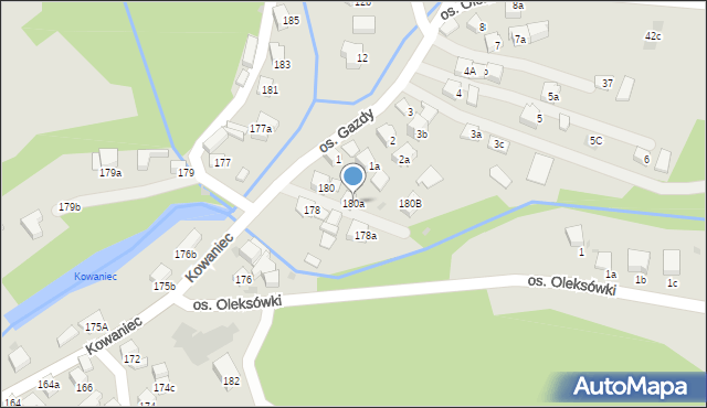 Nowy Targ, Kowaniec, 180a, mapa Nowego Targu