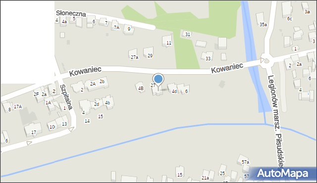 Nowy Targ, Kowaniec, 4c, mapa Nowego Targu