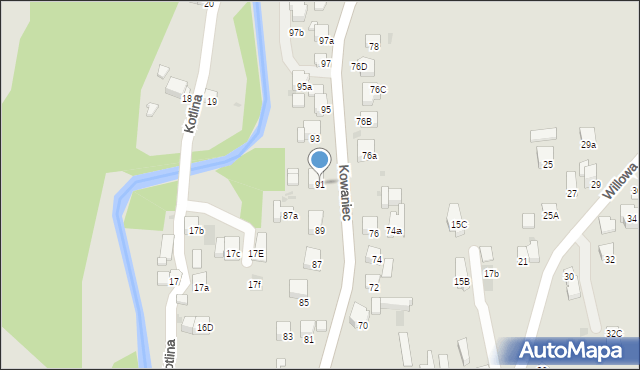 Nowy Targ, Kowaniec, 91, mapa Nowego Targu