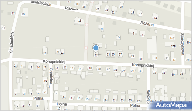 Nowy Tomyśl, Konopnickiej Marii, 21, mapa Nowy Tomyśl