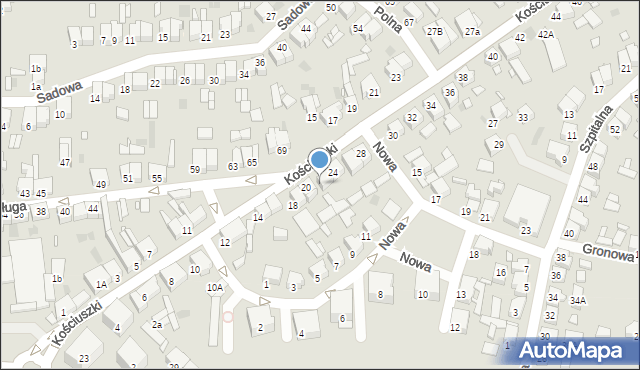 Nowy Tomyśl, Kościuszki Tadeusza, gen., 22, mapa Nowy Tomyśl