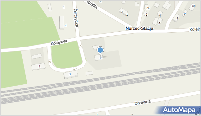 Nurzec-Stacja, Kolejowa, 2, mapa Nurzec-Stacja