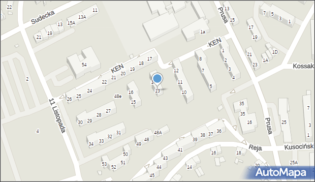 Nysa, Komisji Edukacji Narodowej, 13, mapa Nysy