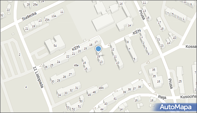 Nysa, Komisji Edukacji Narodowej, 14, mapa Nysy