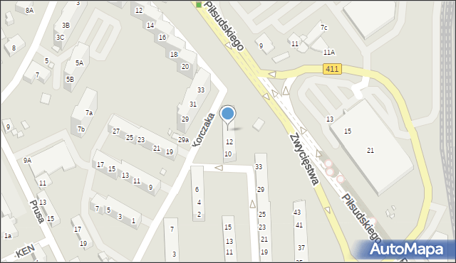 Nysa, Korczaka Janusza, 14, mapa Nysy