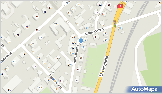 Oborniki, Kowanowska, 4, mapa Oborniki
