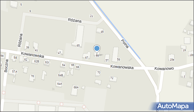 Oborniki, Kowanowska, 55, mapa Oborniki