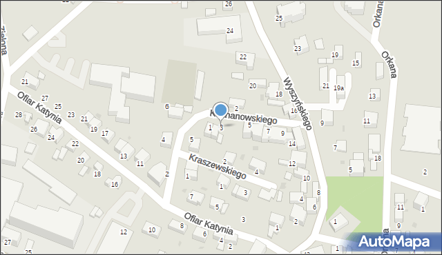 Oborniki Śląskie, Kochanowskiego Jana, 3, mapa Oborniki Śląskie