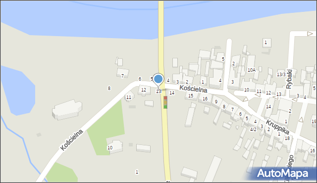 Obrzycko, Kościelna, 13, mapa Obrzycko