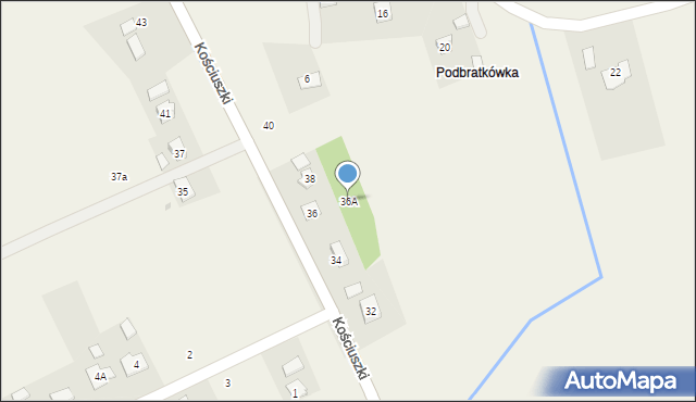 Odrzykoń, Kościuszki Tadeusza, gen., 36A, mapa Odrzykoń