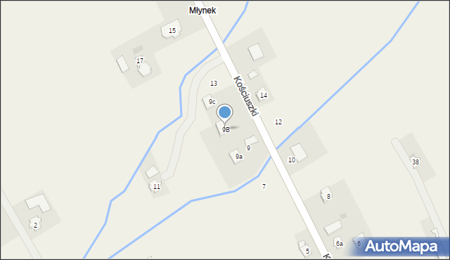 Odrzykoń, Kościuszki Tadeusza, gen., 9B, mapa Odrzykoń