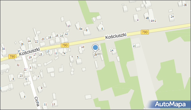 Ogrodzieniec, Kościuszki Tadeusza, gen., 1b, mapa Ogrodzieniec