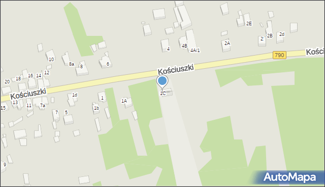 Ogrodzieniec, Kościuszki Tadeusza, gen., 1C, mapa Ogrodzieniec