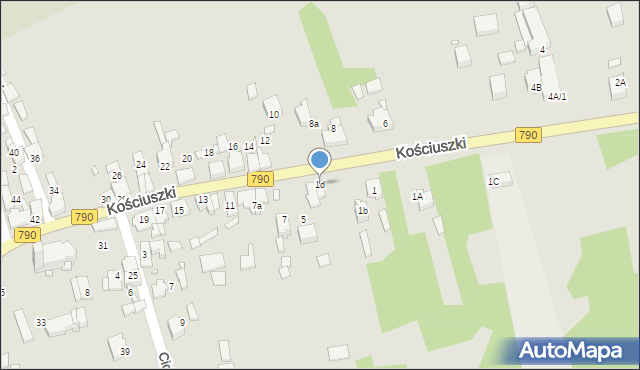 Ogrodzieniec, Kościuszki Tadeusza, gen., 1d, mapa Ogrodzieniec