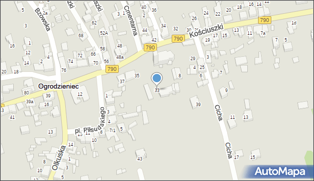 Ogrodzieniec, Kościuszki Tadeusza, gen., 33, mapa Ogrodzieniec