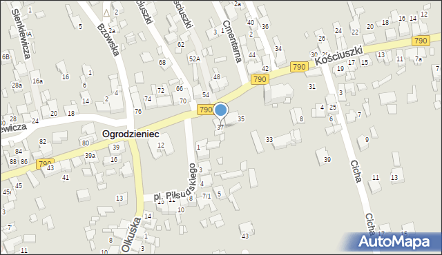 Ogrodzieniec, Kościuszki Tadeusza, gen., 37, mapa Ogrodzieniec
