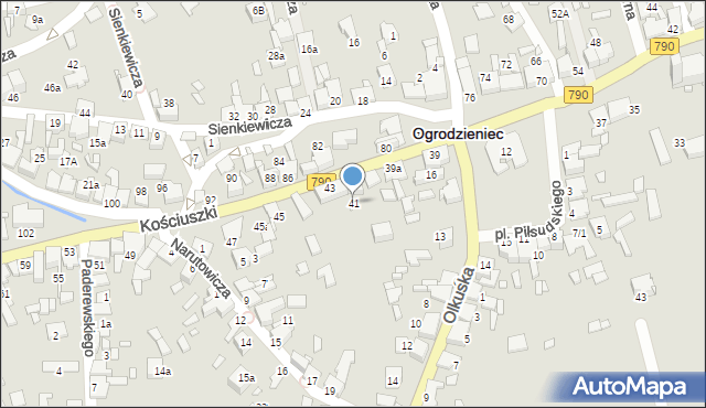 Ogrodzieniec, Kościuszki Tadeusza, gen., 41, mapa Ogrodzieniec