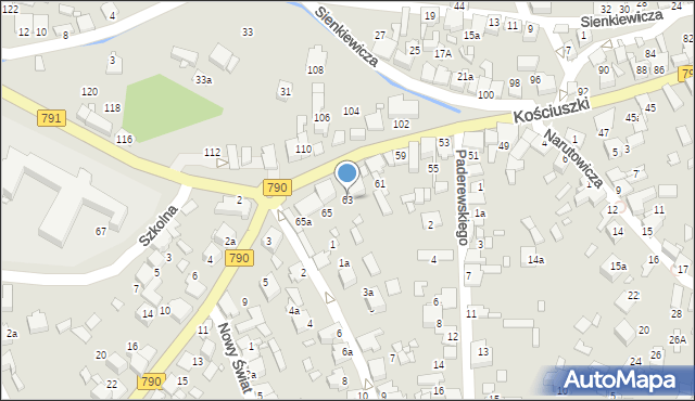 Ogrodzieniec, Kościuszki Tadeusza, gen., 63, mapa Ogrodzieniec