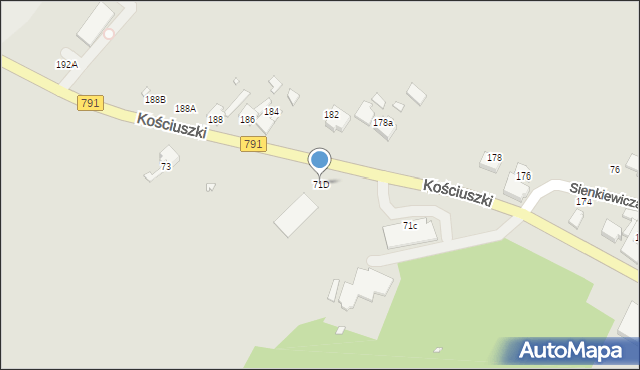 Ogrodzieniec, Kościuszki Tadeusza, gen., 71D, mapa Ogrodzieniec