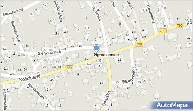 Ogrodzieniec, Kościuszki Tadeusza, gen., 78a, mapa Ogrodzieniec