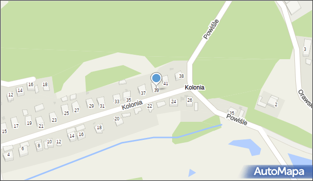 Okleśna, Kolonia, 39, mapa Okleśna