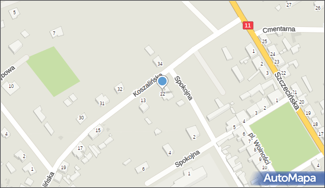 Okonek, Koszalińska, 12, mapa Okonek