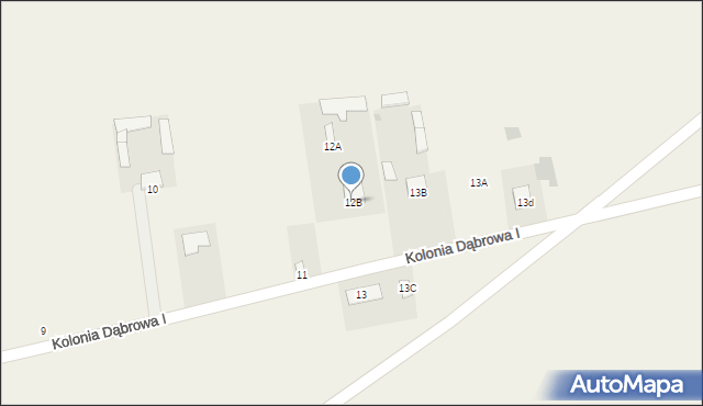 Okrzeja, Kolonia Dąbrowa II, 12B, mapa Okrzeja