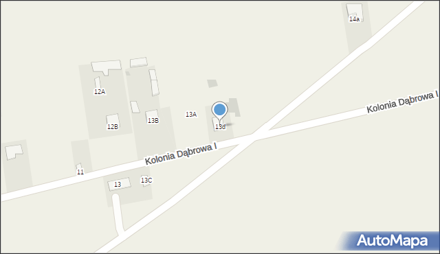 Okrzeja, Kolonia Dąbrowa II, 13d, mapa Okrzeja