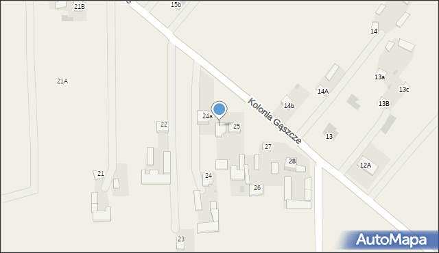 Okrzeja, Kolonia Gąszcze, 25A, mapa Okrzeja