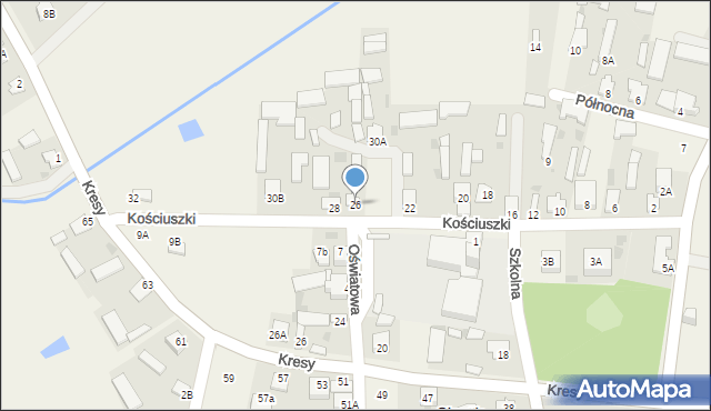 Okrzeja, Kościuszki Tadeusza, gen., 26, mapa Okrzeja
