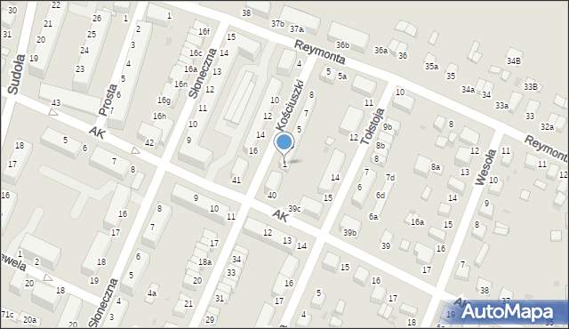 Oleśnica, Kościuszki Tadeusza, gen., 1, mapa Oleśnica