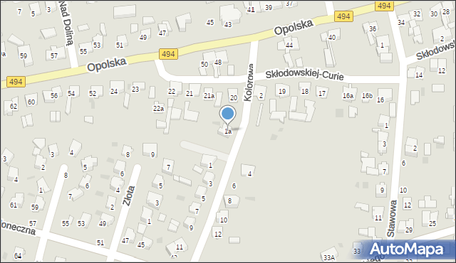 Olesno, Kolorowa, 1a, mapa Olesno