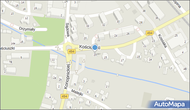 Olesno, Kościuszki Tadeusza, gen., 13, mapa Olesno