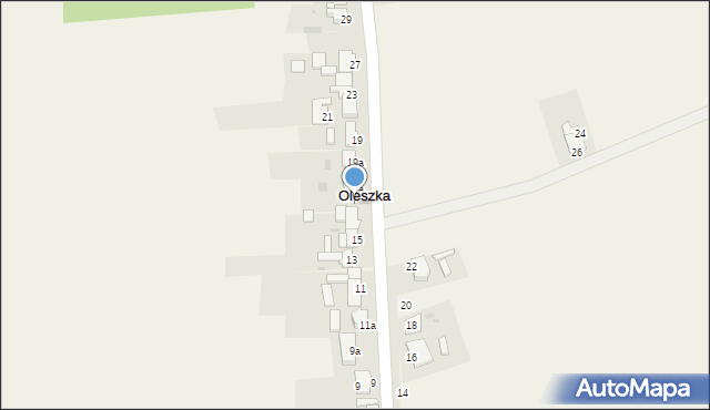 Oleszka, Kościuszki Tadeusza, gen., 17, mapa Oleszka