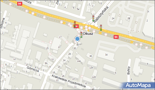 Olkusz, Kościuszki Tadeusza, gen., 32, mapa Olkusz