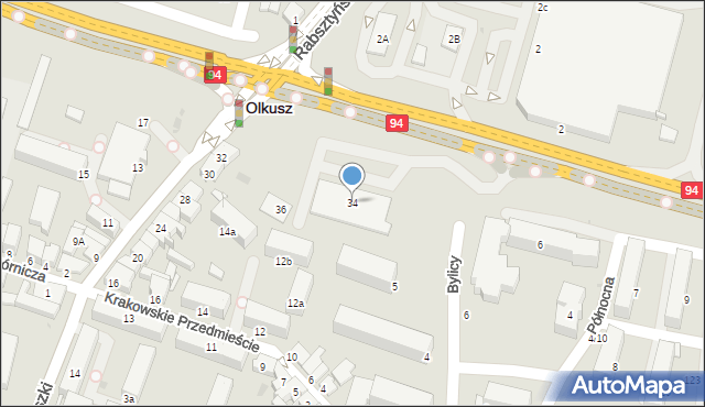 Olkusz, Kościuszki Tadeusza, gen., 34, mapa Olkusz