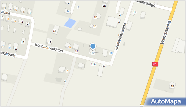Olszewo-Borki, Kochanowskiego Jana, 12, mapa Olszewo-Borki