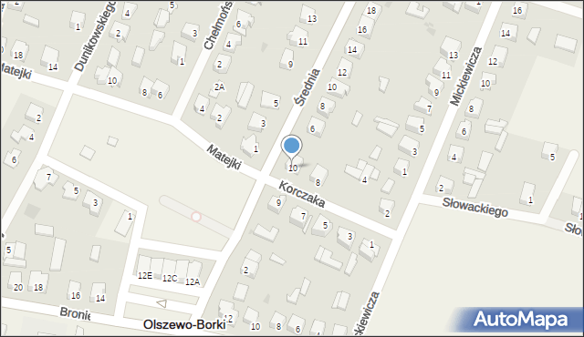 Olszewo-Borki, Korczaka Janusza, 10, mapa Olszewo-Borki