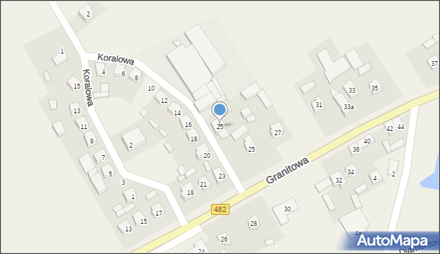 Olszowa, Koralowa, 25, mapa Olszowa