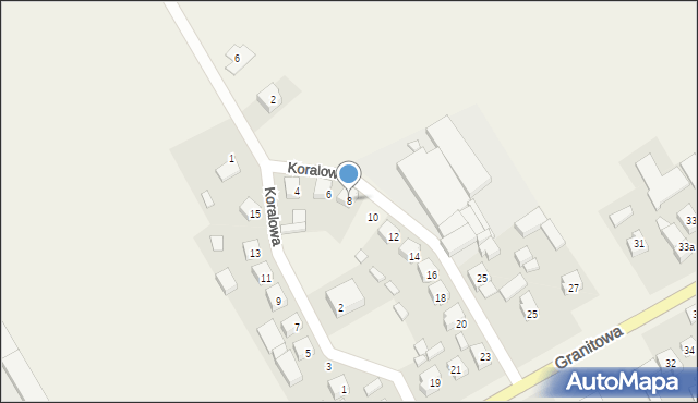 Olszowa, Koralowa, 8, mapa Olszowa