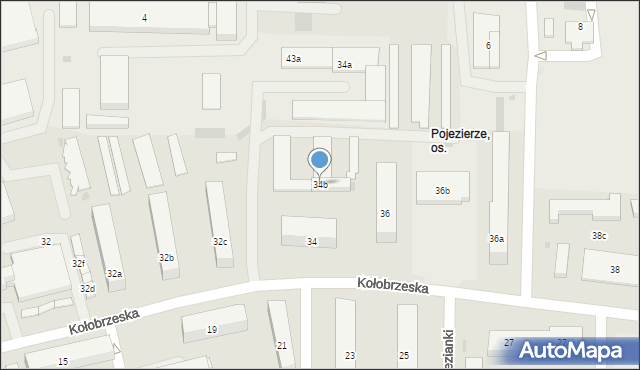 Olsztyn, Kołobrzeska, 34b, mapa Olsztyna