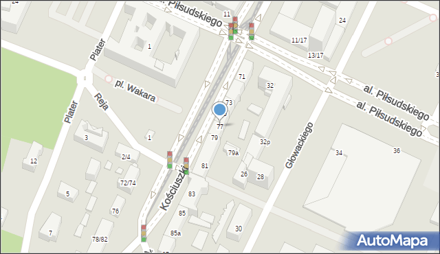 Olsztyn, Kościuszki Tadeusza, gen., 77, mapa Olsztyna