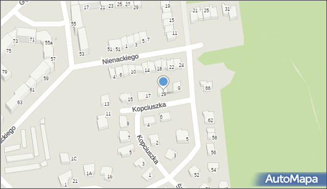 Olsztyn, Kopciuszka, 19, mapa Olsztyna