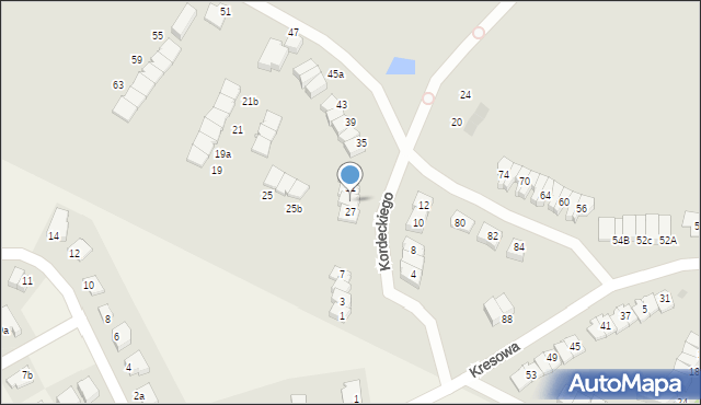Olsztyn, Kordeckiego Augustyna, ks., 29, mapa Olsztyna