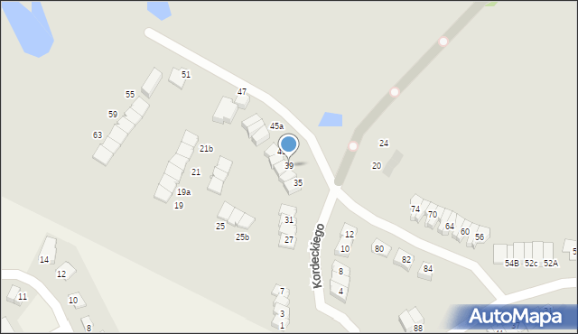 Olsztyn, Kordeckiego Augustyna, ks., 39, mapa Olsztyna