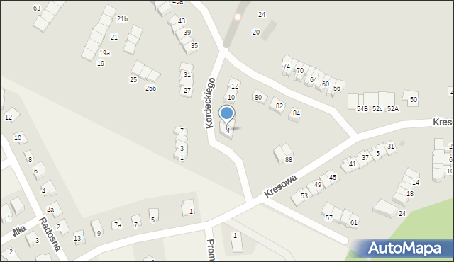 Olsztyn, Kordeckiego Augustyna, ks., 4, mapa Olsztyna