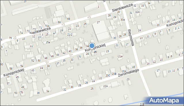 Opalenica, Konopnickiej Marii, 27, mapa Opalenica