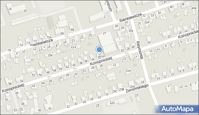 Opalenica, Konopnickiej Marii, 32, mapa Opalenica